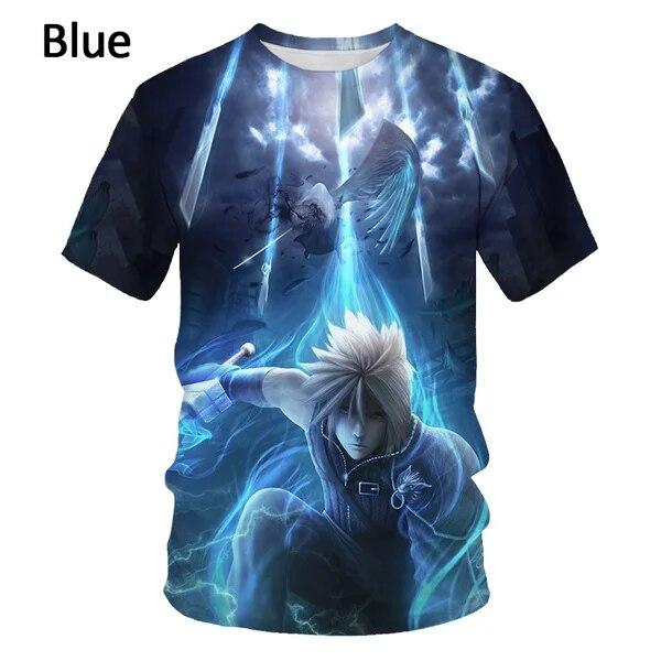 Новая модная мужская футболка Final Fantasy VII Fun с 3D принтом, повседневная одежда Harajuku Oversize с короткими рукавами, одежда Y2K