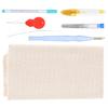 Набор для вышивания Punch Needle DIY Толстая шерстяная пряжа с латунной иглой Набор инструментов с ножницами