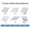 Desktop Book Stand for Reading with 360 Degrees Rotating Base & Page Clips Foldable and Angle Adjustable for Cooking