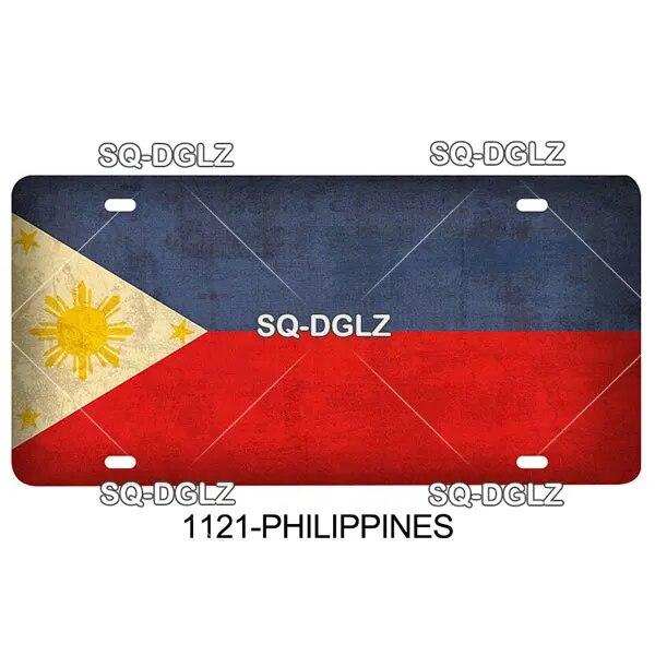 [SQ-DGLZ]P-S Country Flag 15x30cm Plate Metal Sign Vintage Tin Sign Wall Decor For Club Travel Poster Saudi Arabia/Russia