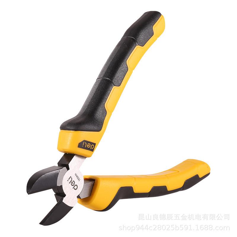 Кусачки для снятия изоляции Deli Tools 6/7 дюйма с угловыми губками - Профессиональные кусачки для электрика (DL0201 02)