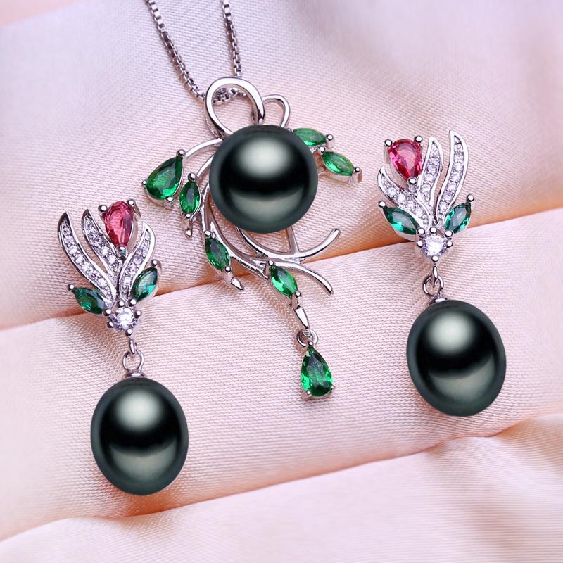 seniko Модные листья и листья, ожерелье, серьги, комплекты украшений из пресноводного жемчуга для женщин, ожерелье из пресноводного жемчуга, жемчужные серьги