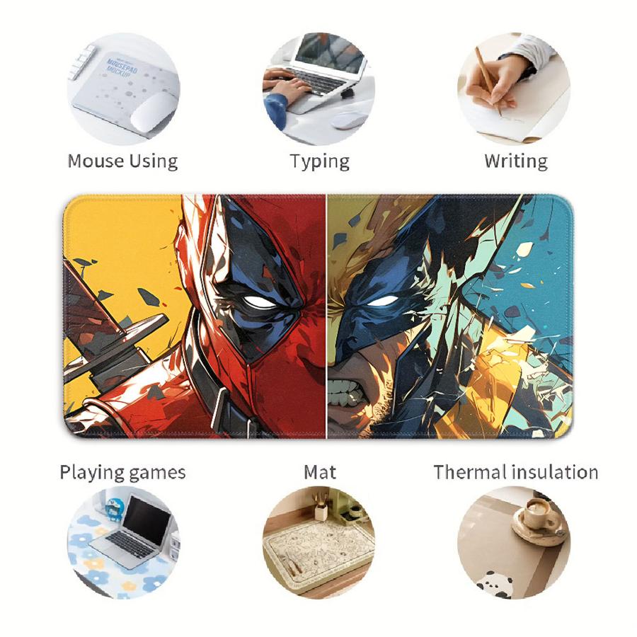 Marvel Deadpool Wolverine Cute Mouse Pad office Pad Computer Laptop Pad Desk accessories Game Console Pad Keyboard Mouse Pad