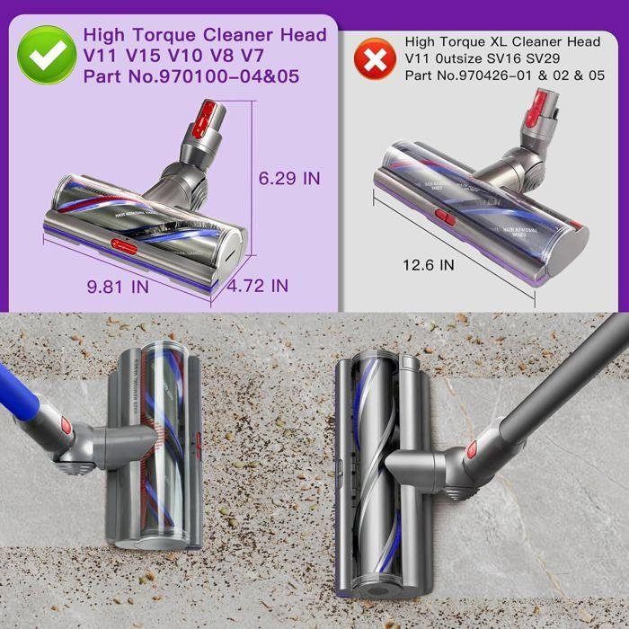 Brosse High Torque Dyson V11 V15 V10 V8 V7 Motorisée Anti-Enchevêtrement pour Tapis et Sols Durs