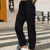 Casual Cotton Linen Drawstring Trousers For Women Comfortable Elastic Waist Long Pants Fashionable Lightweight Ladies Bottoms