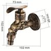 Carved Wall Mount Zinc Alloy Antique Bronze Bibcock,Decorative Outdoor Garden Faucet Washing Machine Faucet Small Tap