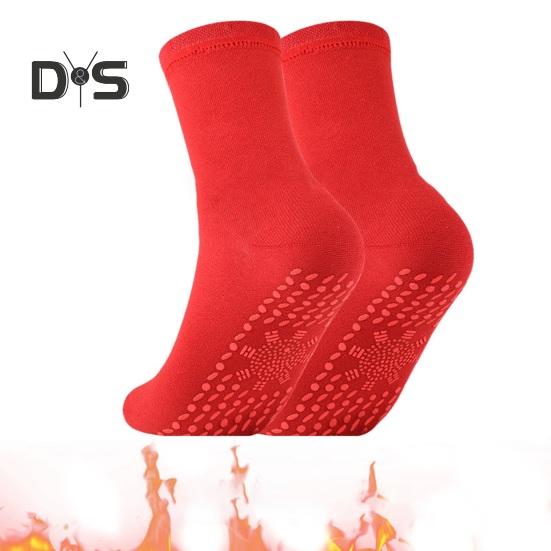 1 пара носков с подогревом, сохраняющих тепло ног 24 часа, силиконовые подошвы, средней длины, высокоэластичные, однотонные спортивные носки, удобные носки для холодной погоды