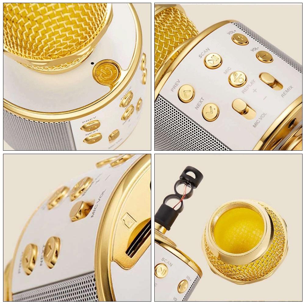 2024 New Wireless Bluetooth Karaoke Microphone Music Player KTV Speaker Children's Music Stage Toys Music Singing Children's Gift Recorder