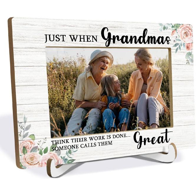 Great Grandma Gifts Picture Frame 4x6, I Just Keep Getting Better Great Grandma Gifts from Grandchild, Grandmother Photo Picture Frame Desk Tabletop