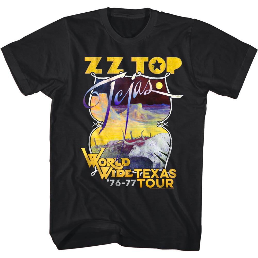 Мужская футболка ZZ Top World Wide Texas Tour 1976 Tejas Desert Blues Rock Band