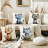 Bohemian 3D Black Cat Cushion Cover Pillowcase Home Bedroom Living Room Decor Home Decoration Zipper Washable Fast Shipping