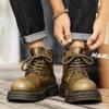 Модные горячие осенние и зимние мужские ботинки ретро классика британский стиль повседневные уличные мотоциклетные качественные деловые офисные кожаные ботинки
