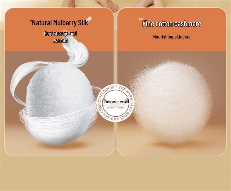 Женский теплый комплект нижнего белья из кашемира и шелка: Двусторонние брюки и топ с начесом для поддержки талии и живота.