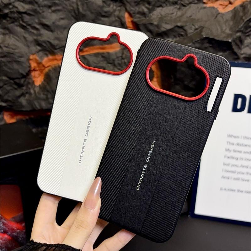 Чехол для Nothing phone 4A Красная Рамка Камеры Роскошный Текстурированный Ультимативный Дизайн Кожаный Защитный Мягкий Чехол Обложка