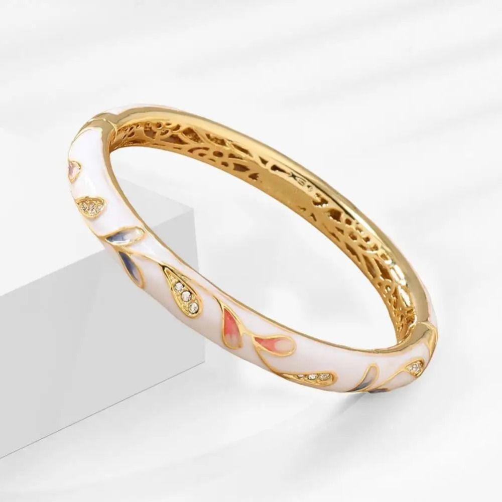 Эмаль Винтажный браслет-перегородчатая эмаль традиционный женский браслет на руку ажурный цветочный браслет для девочек