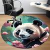 1pc Panda Floral Print Chair Carpet for Office, Soft Comfortable Mat For Office, Living Room, Bedroom, Machine Washable Carpet yy251112175