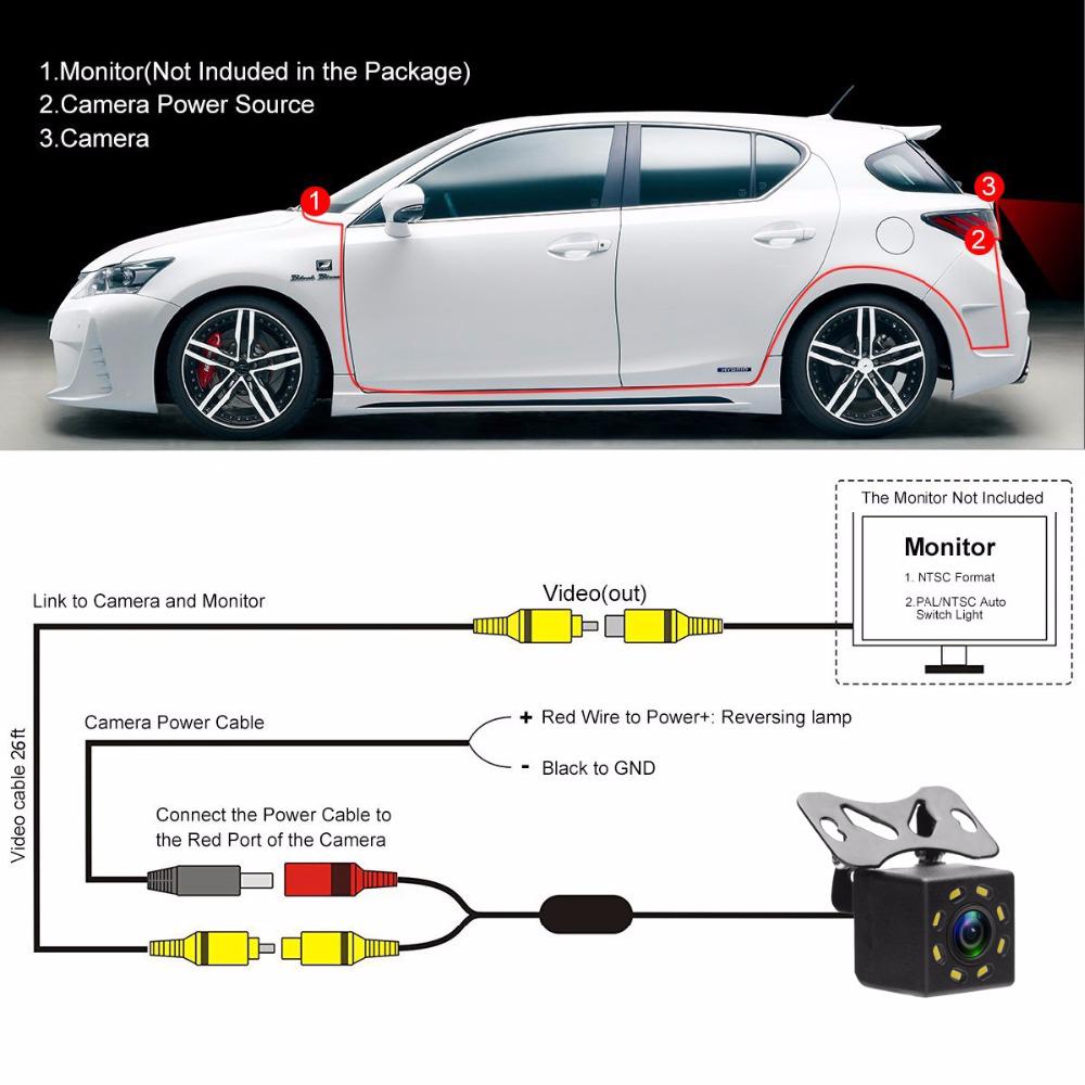 Car Rearview Camera Universal Night Vision Backup Parking Reverse for Recoil Camera For Full Hd Car Scenic 2 Peugeot 308 T9