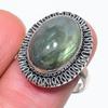 Лабрадорит Ручная работа Серебро 925 пробы Ювелирное кольцо Размер 8 k6S07