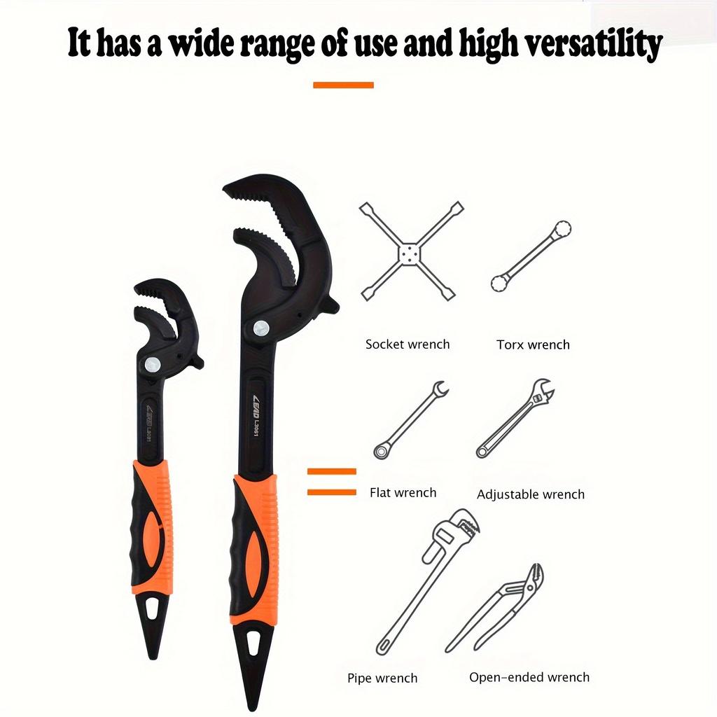 Многофункциональный ключ 10 дюймов и 14 дюймов, универсальный ключ, разводной ключ, трубный ключ, активный трубный ключ, сантехнический ключ (10 дюймов и 14 дюймов)