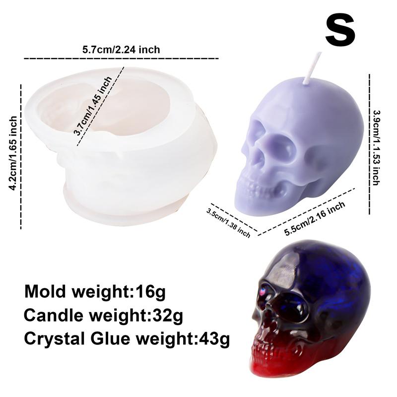 Силиконовая форма в виде 3D черепа, сделай сам, форма для свечи-черепа на Хэллоуин, силиконовая форма для эпоксидной смолы, гипса, домашняя декорация, литье из смолы, художественные поделки