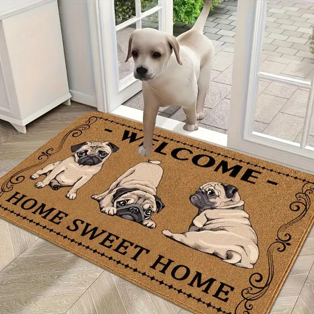 Welcome Home Pomeranian Pattern Rug Living Room, Bedroom, Hallway Entrance Door Mat Soft Comfortable Floor Mat Home Decor