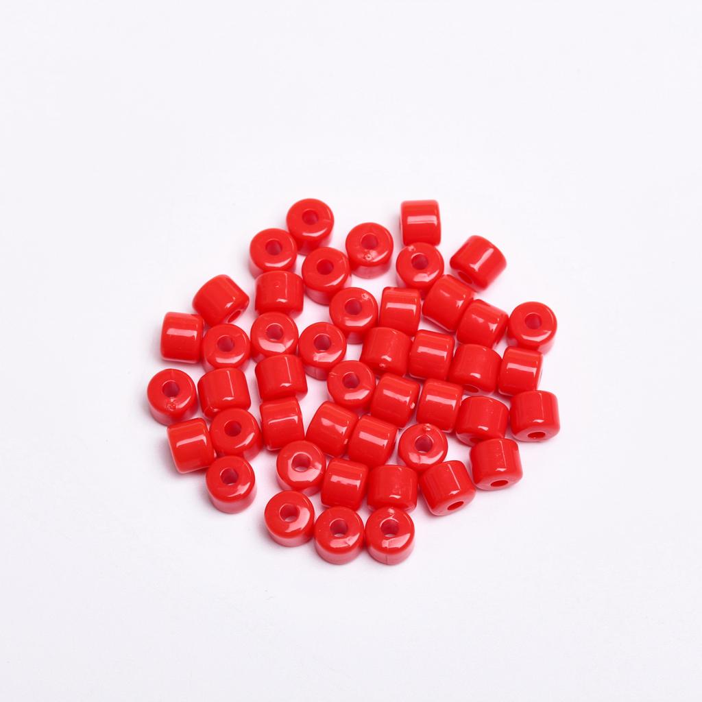 Acrylic for Earrings Necklace Fashion Accessories Cylindrical 6.5mm Bracelet Jewelry Making Cream Color DIY Material 50Pcs Keychain  Accessories