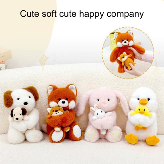 Мягкие игрушки-лисы, кукла-мама с милыми малышами, мягкие плюшевые игрушки, магнитная игрушка для взаимодействия родителей и детей для детей