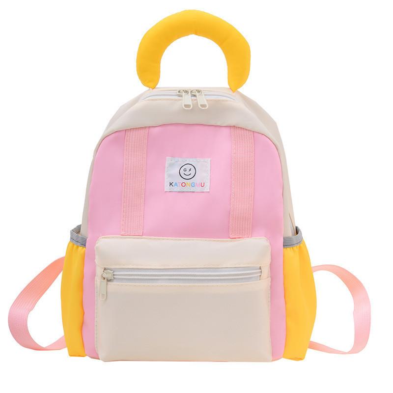 Cute Fashionable Child-friendly Pink Yellow Blue School Bag With Animal Prints