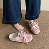 Baotou Half Slippers Women's 2025 New Summer One-pedal Little White Slippers Two-color Shoelaces Without Heels Dexun Shoes