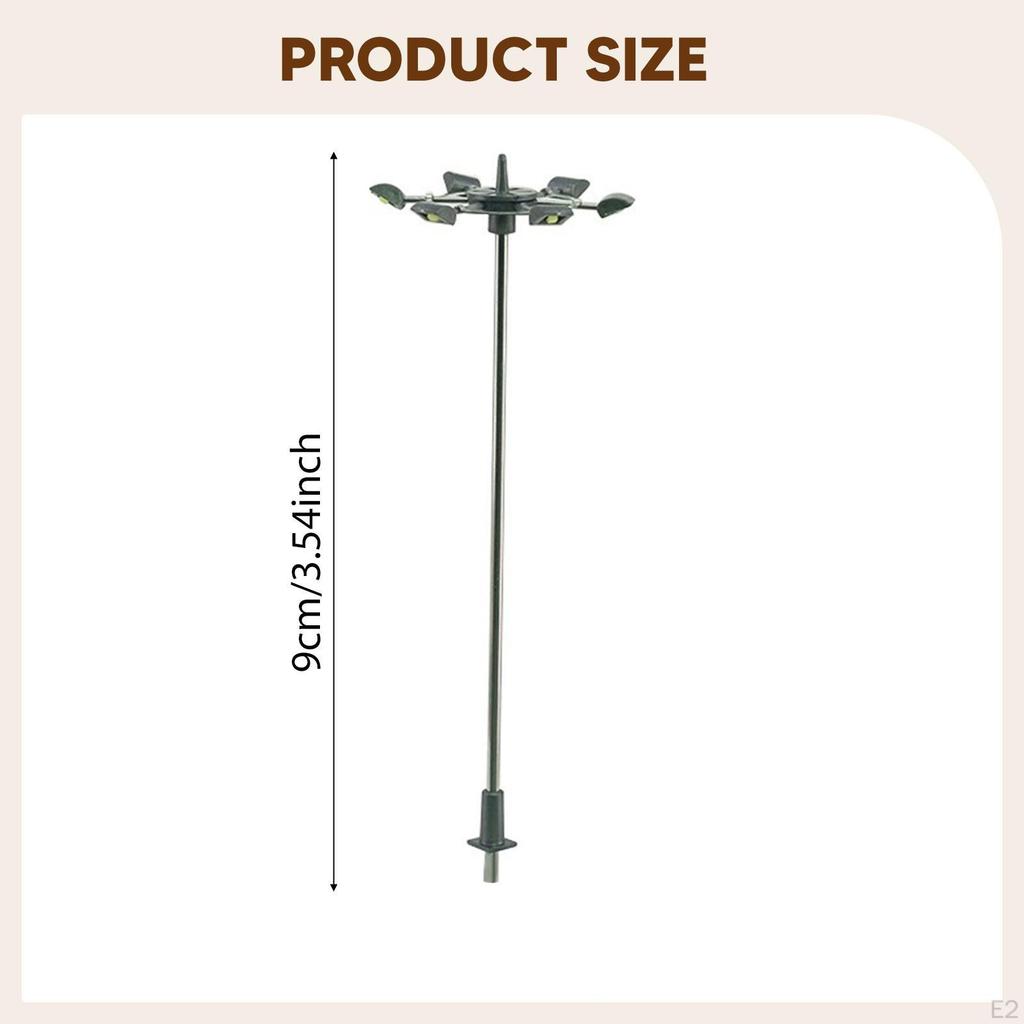 1:Масштабная модель уличного фонаря, лампа, освещение для поезда, 6 головок, 3 В, фонарь-столб, яркий белый светодиод для песка