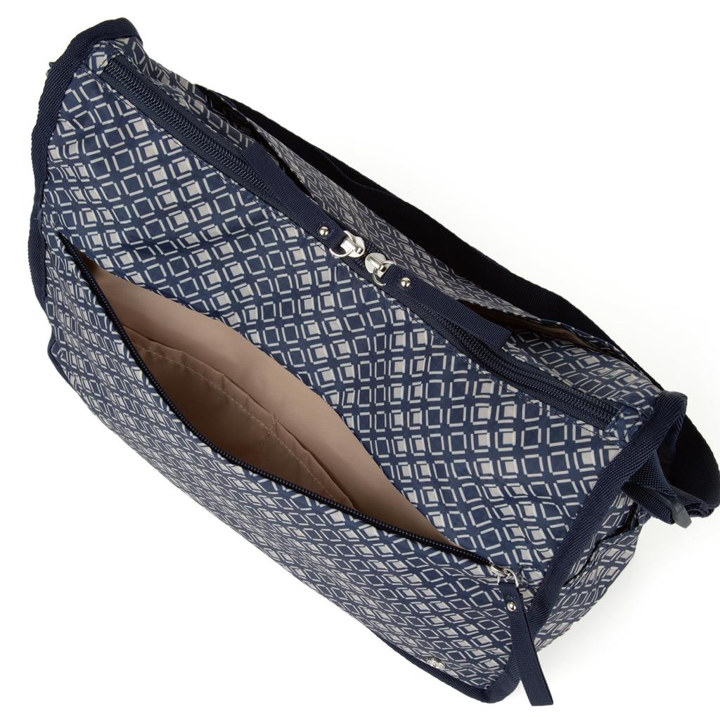 Hiromichi Nakano Fesli Shoulder Bag with Back Navy 17522 Women's Pocket, (Geometric Pattern), No.