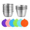 1/6Pcs Dipping Cup Stainless Steel Sauce Cup with Leakproof Lid 70ml Reusable Condiment Container