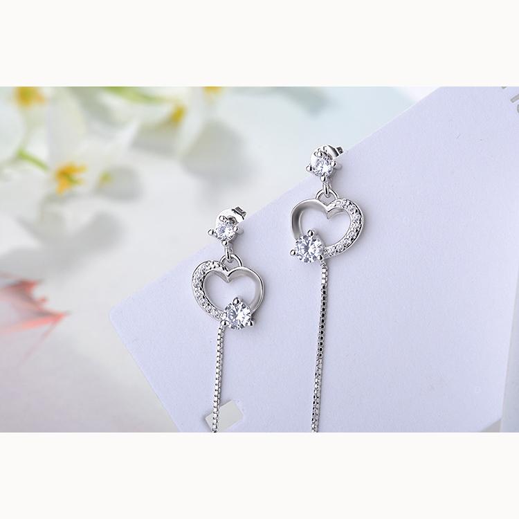 Модный темперамент, элегантные длинные серьги-кисточки, женские серьги в форме сердца из циркония, подарок на День святого Валентина девушке, серьги-украшения для ушей
