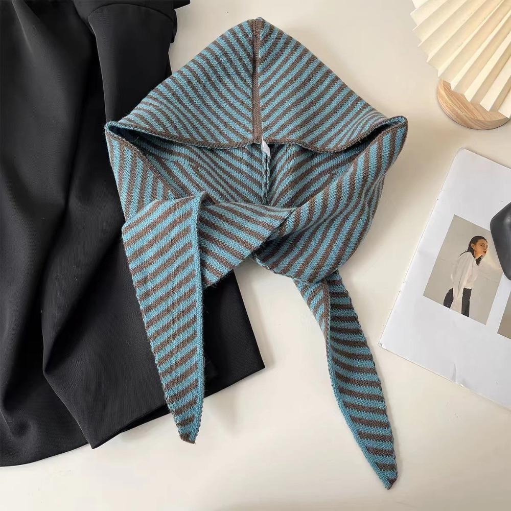 Защита ушей Холодостойкая шапка с капюшоном Шейный платок Шарф Шапка Модная полосатая балаклава Женская