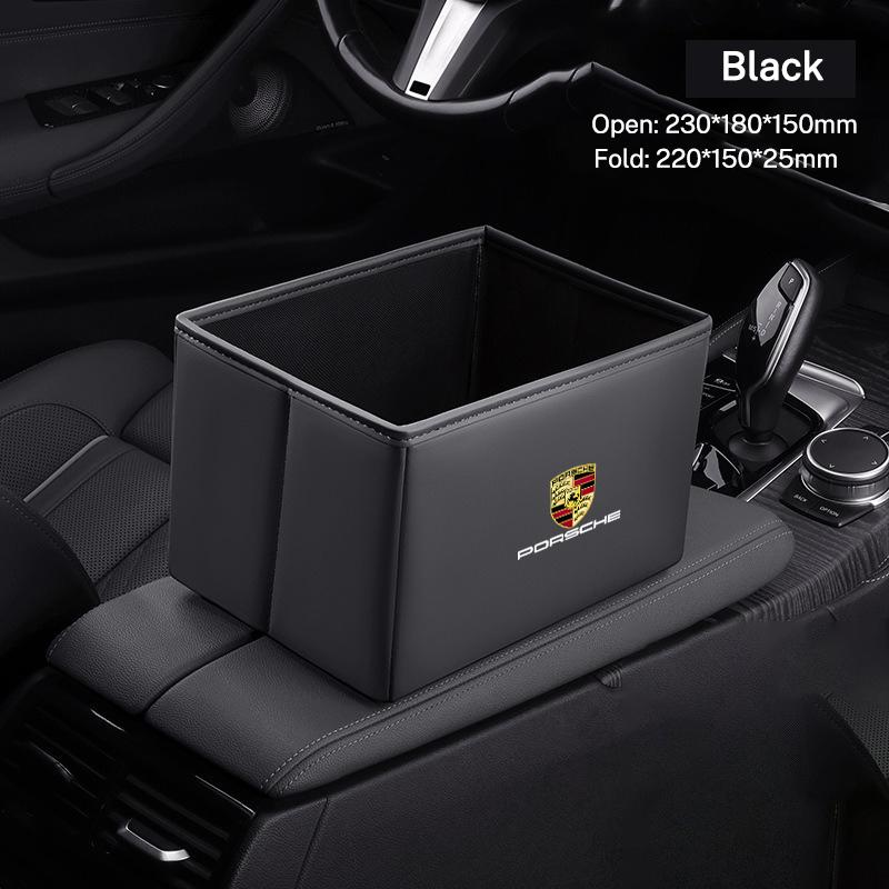 AFEBO1 Car Folding Durable Trash Can Convenient Installation For Porsche Cayenne Panamera Macan 911 718 Taycan Boxster Cayman 918 Pajun