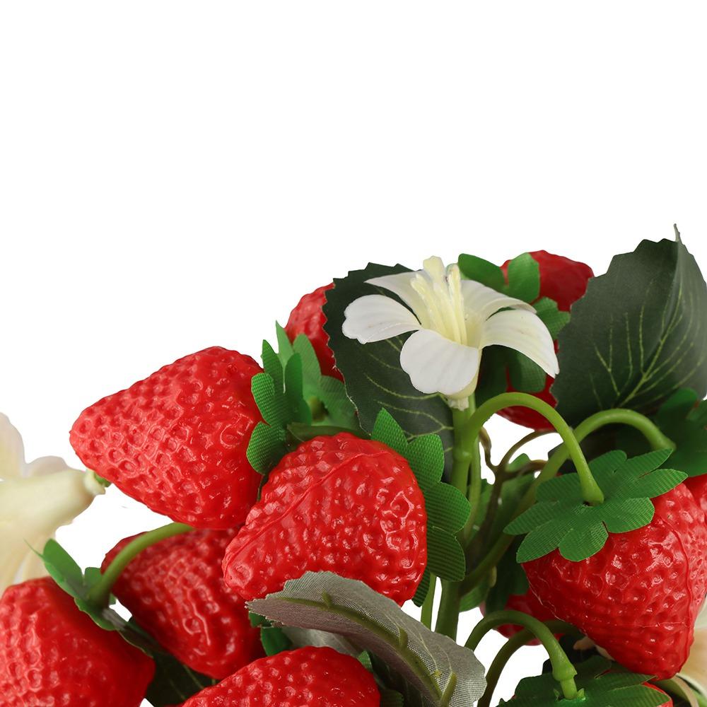 Lifelike Artificial Strawberry Berry Branch Plastic Simulation Plant Fruit Table Center Layout