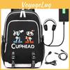 Классический рюкзак Cuphead с портом USB-зарядки и модными повседневными принтами