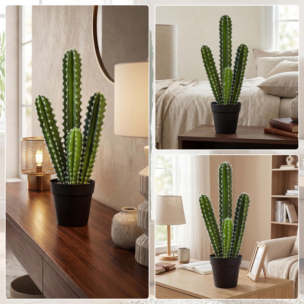Artificial Cactus Plant 53 Cm Artificial Potted Plant For Home Office