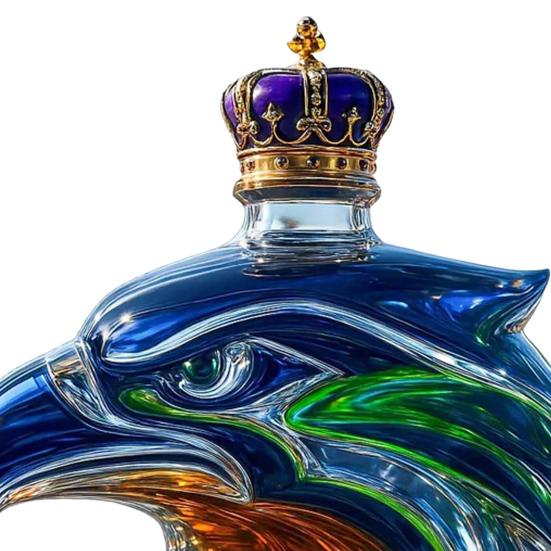 Eagle Head Whiskey Bottle Unique Glass Decanter 3D Liquor Container for Whiskey Wine Cocktails Coffee