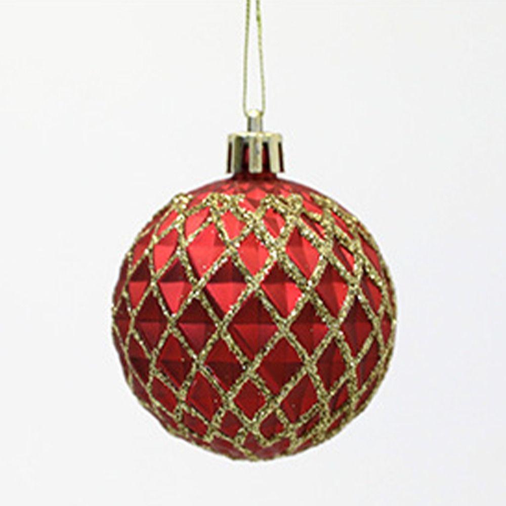 12pcs Creative Christmas Tree Pendant 6/8cm Hanging Ornament Crafts Christmas Ball Set Holiday