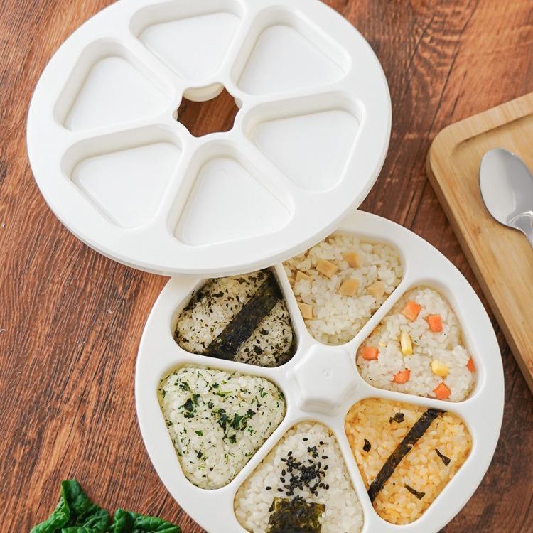 6 In 1 Triangle Rice Ball Sushi Lunch Box Japanese Sushi Mold for Making Seaweed Rice Roll Making Tool Mold