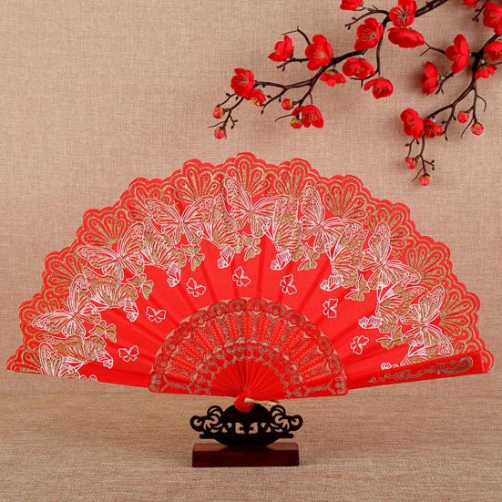 Складной веер с бронзовыми бабочками и элегантной кисточкой, полые ребра, подиумы, танцевальное представление, фотореквизит, портативный летний ручной веер, вечеринка