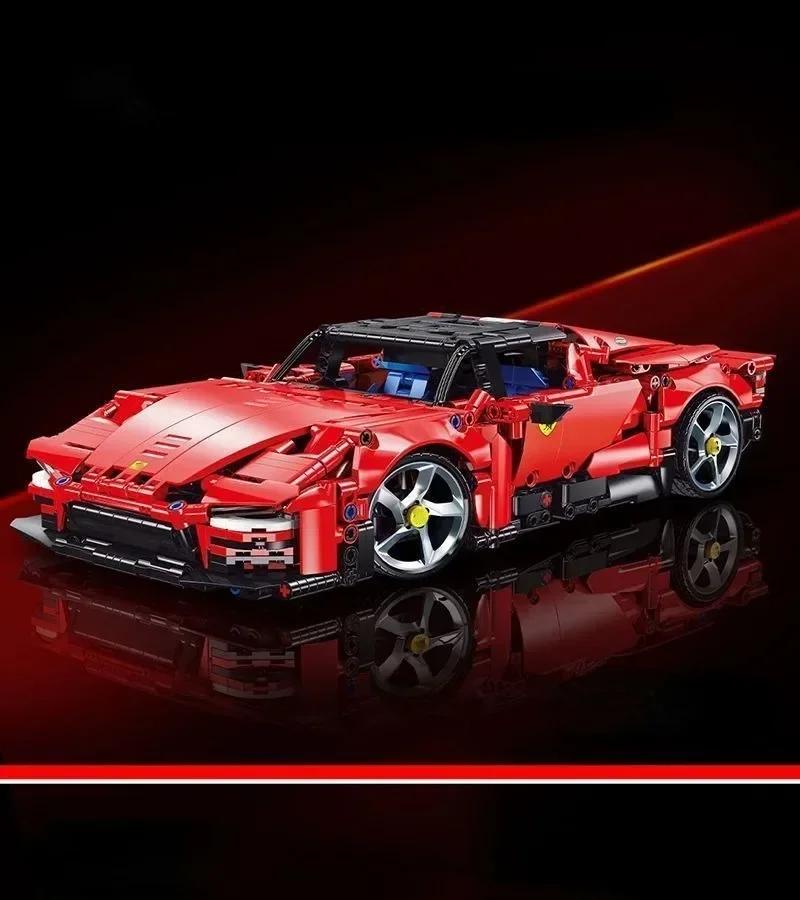 ToylinX 1394 детали Красная модель суперспортивного автомобиля – ABS Гоночный автомобиль Настольное украшение и праздничный подарок