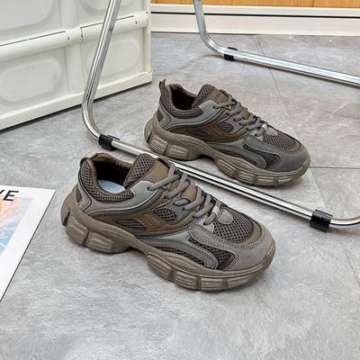 Женская обувь 2024 года, весна, новая, толстая подошва, универсальная спортивная обувь, студенческая, повседневная, папина обувь, женские кроссовки, средняя (3см-5см)