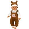 Doll Clothes for 36-43cm / 17Inch New Born Baby Dolls, Soft Outfit with Hat (Not A Doll)