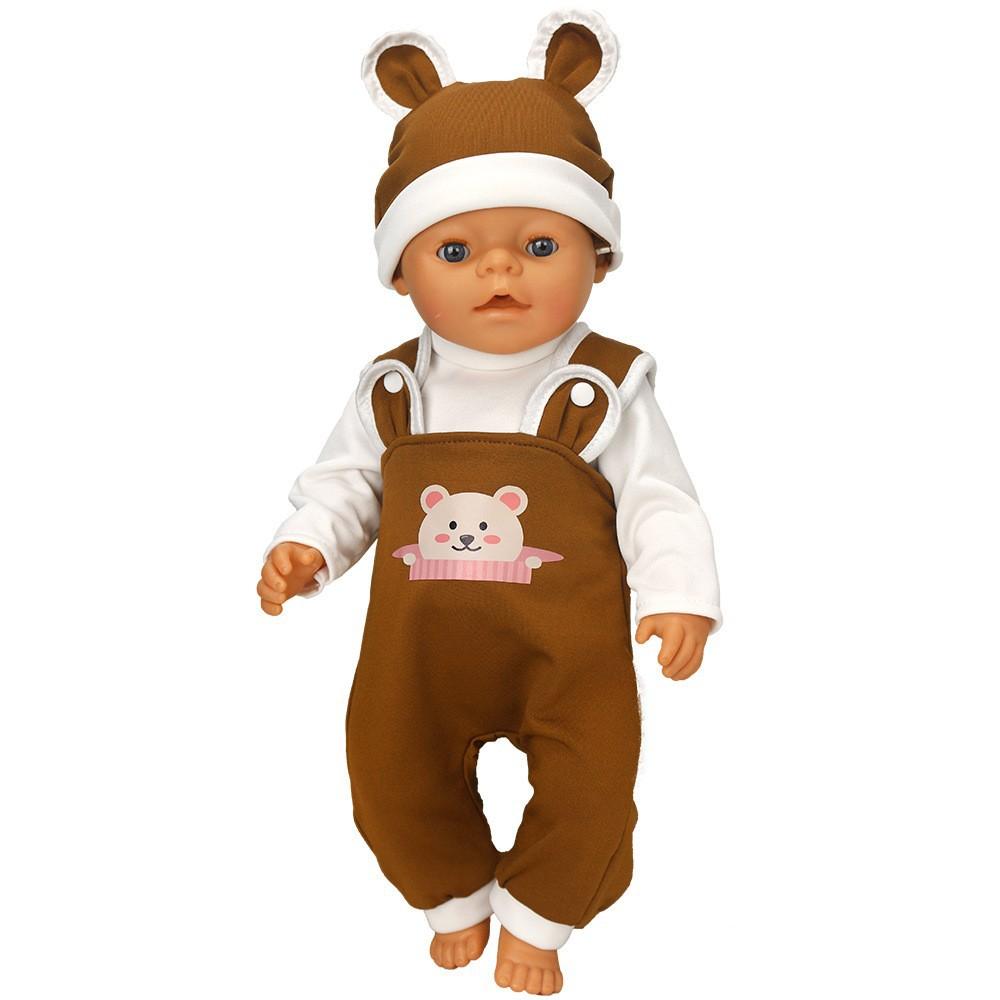 Doll Clothes for 36-43cm / 17Inch New Born Baby Dolls, Soft Outfit with Hat (Not A Doll)