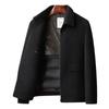 Кашемировая куртка однотонная простая гусиный пух съемная подкладка двусторонняя шерстяная куртка мужская новая осенне-зимняя куртка