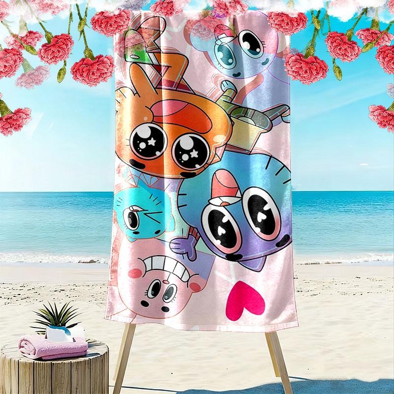 The Amazing World of Gumball Print Beach Towel, Large Soft Quick Dry Towel for Beach Camping Swimming