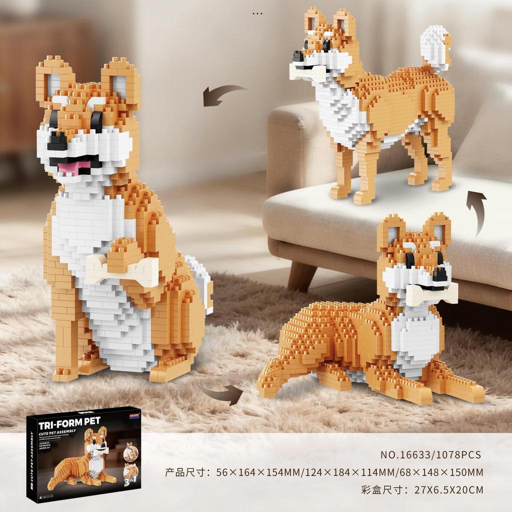 Lifelike Pet Sculpture DIY Brick Craft Set Cat Dog Multi Posture Living Room Table Decor Unique Handcraft Gift For Animal Fans