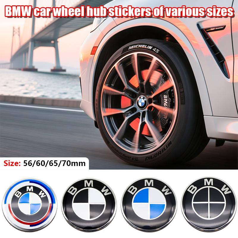 DJSA5 4Pcs ABS Wheel Center Cap Badge 56 60 65 70mm For BMW M Power M2 M3 M4 M5 M6 M Competition Glossy Black Silver Tuning Accessory